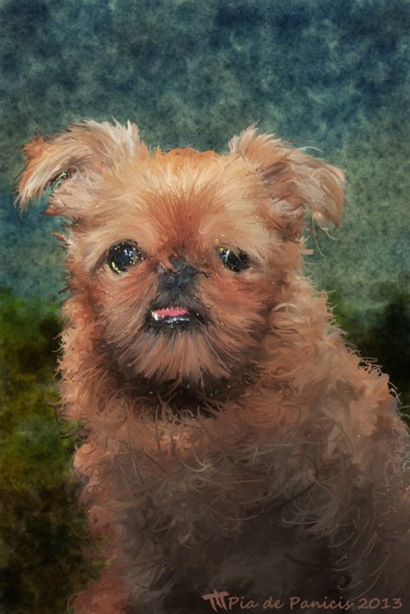 제목이 "Terrier Bruxellois"인 그림 Pia De Panicis로, 원작, 다른
