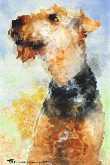 Drawing titled "Hadrien le Airedale…" by Pia De Panicis, Original Artwork, Other