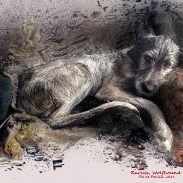 图画 标题为“Zurich, Irish Wolfh…” 由Pia De Panicis, 原创艺术品, 其他