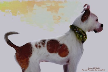 Digital Arts titled "Jeune Pit Bull" by Pia De Panicis, Original Artwork