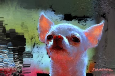 Digital Arts με τίτλο "Pink Chihuahua" από Pia De Panicis, Αυθεντικά έργα τέχνης, Ψηφιακή ζωγραφική