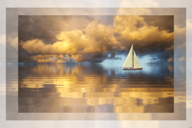 Digital Arts titled "Sky Boat" by Pia Valentin Sørensen, Original Artwork, Photo Montage