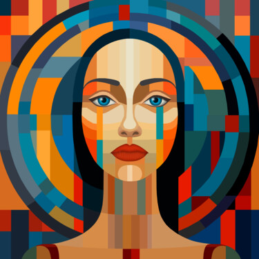 Digital Arts titled "Woman Portrait #2" by Pia Valentin Sørensen, Original Artwork, Digital Painting