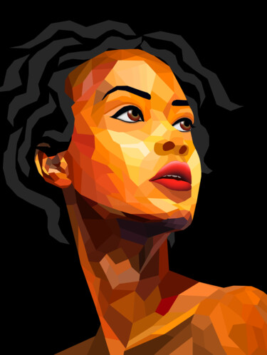 Digital Arts titled "Woman Portrait #3" by Pia Valentin Sørensen, Original Artwork, Digital Painting