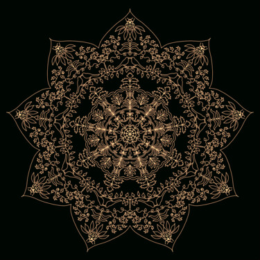 Digitale Kunst mit dem Titel "Mandala" von Pia Valentin Sørensen, Original-Kunstwerk, Digitale Malerei
