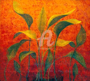 Malerei mit dem Titel "DANZA CON EL SOL" von Pia * Cantos Floridos, Original-Kunstwerk, Öl