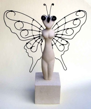 Sculpture titled "Femme papillon" by Pian, Original Artwork