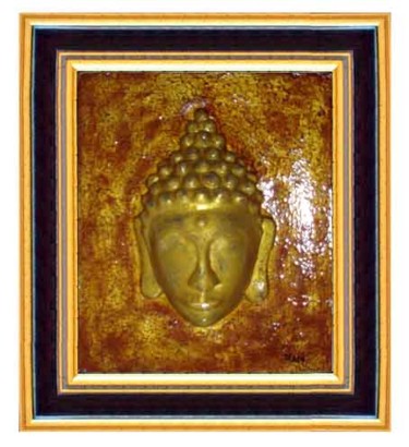 Painting titled "Peinture : Bouddha" by Pian, Original Artwork