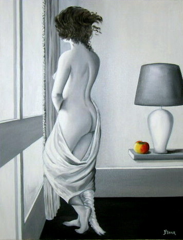 Painting titled "LONGUE ATTENTE" by Philippe Piana, Original Artwork, Oil