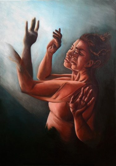 Pintura intitulada "Burning light" por Pia Nicotra, Obras de arte originais, Óleo Montado em Armação em madeira