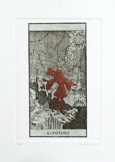 Incisioni, stampe intitolato "La Partenza" da Pia Nicotra, Opera d'arte originale, Acquaforte