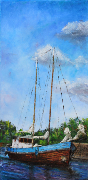 Peinture intitulée "HONFLEUR #artistsup…" par Dominique Creuzet, Œuvre d'art originale, Huile