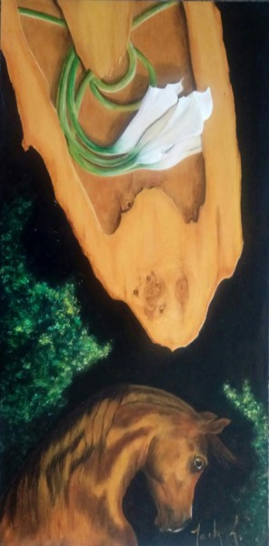 Painting titled "Equibois.jpg" by Jacqueline Leutwyler Kobi, Original Artwork, Acrylic