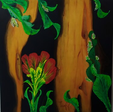 Pittura intitolato "Floralies" da Jacqueline Leutwyler Kobi, Opera d'arte originale, Acrilico
