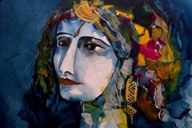 Peinture intitulée "L'hijra est à la fê…" par Véronique Piaser-Moyen, Œuvre d'art originale, Aquarelle