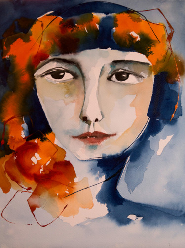 Peinture intitulée "Carmen-03" par Véronique Piaser-Moyen, Œuvre d'art originale, Aquarelle Monté sur Carton
