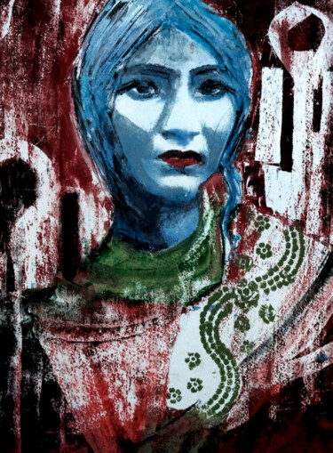 Pittura intitolato "La fille de Kumbako…" da Véronique Piaser-Moyen, Opera d'arte originale, Pastello