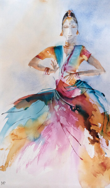 Peinture intitulée "Danseuse" par Véronique Piaser-Moyen, Œuvre d'art originale, Aquarelle