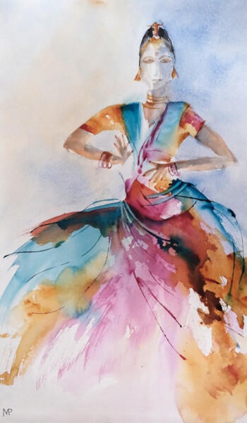 Malerei mit dem Titel "Danseuse" von Véronique Piaser-Moyen, Original-Kunstwerk, Aquarell