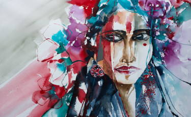 Painting titled "Masi magam" by Véronique Piaser-Moyen, Original Artwork, Watercolor