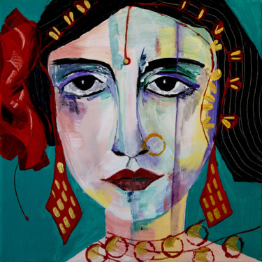 Peinture intitulée "La boudeuse" par Véronique Piaser-Moyen, Œuvre d'art originale, Acrylique