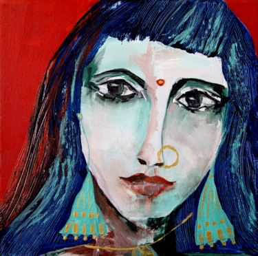 Peinture intitulée "L'étudiante" par Véronique Piaser-Moyen, Œuvre d'art originale, Acrylique