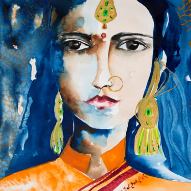 Peinture intitulée "Meghalaya" par Véronique Piaser-Moyen, Œuvre d'art originale, Aquarelle