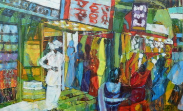 Peinture intitulée ""Man in white"" par Barbara Piatti, Œuvre d'art originale, Huile Monté sur Châssis en bois