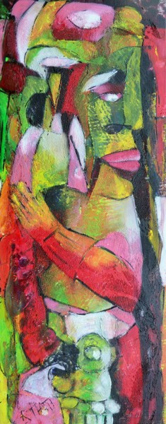 "Bras d'Honneur" Peinture intitulée ""Bras d'Honneur"" par Barbara Piatti, Œuvre d'art originale, Huile Monté sur Châssis en bois