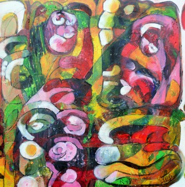 Peinture intitulée ""Maya II"" par Barbara Piatti, Œuvre d'art originale, Huile Monté sur Châssis en bois