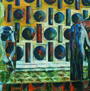 Peinture intitulée "Apéro" par Barbara Piatti, Œuvre d'art originale, Huile