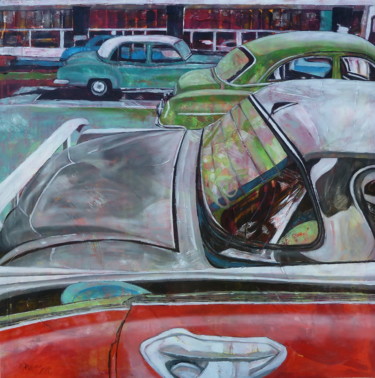 Peinture intitulée "4 V8" par Barbara Piatti, Œuvre d'art originale, Huile