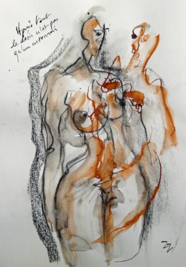 Drawing titled "Le désir n'est pas…" by Piazzon Fabrice, Original Artwork, Other