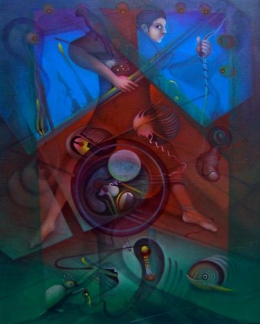 Pintura titulada "una ventana hacia e…" por Alvaro Mejias, Obra de arte original