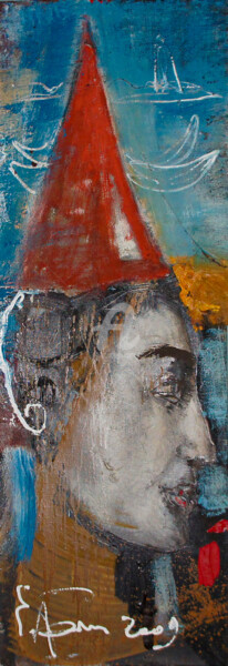 Schilderij getiteld "Evening Arliquin" door Picassoo, Origineel Kunstwerk, Olie