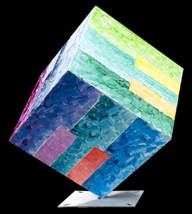 Sculpture titled "Cube 3" by Picchio-Specht Dieter, Original Artwork, Metals