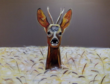 Peinture intitulée "Deer" par Picco, Œuvre d'art originale