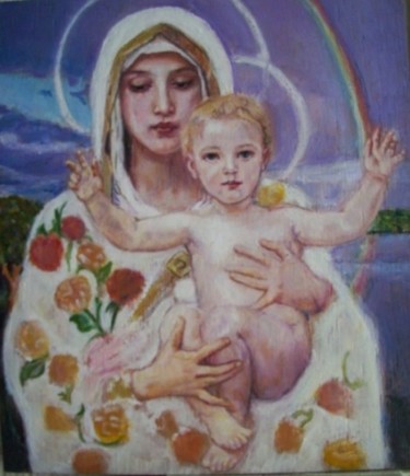 Peinture intitulée "Notre mère" par Picco, Œuvre d'art originale