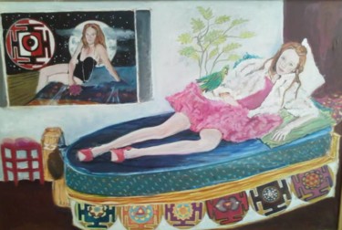 Peinture intitulée "Mère et fille" par Picco, Œuvre d'art originale