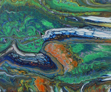 Malerei mit dem Titel "Murets de sédiments…" von Pich, Original-Kunstwerk, Acryl Auf Keilrahmen aus Holz montiert