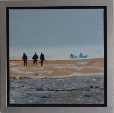 Painting titled "Retour du Plateau d…" by Pich, Original Artwork, Oil Mounted on Wood Stretcher frame