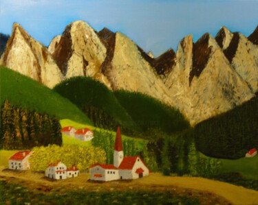 Painting titled "Santa Maddalena , p…" by Pich, Original Artwork, Oil Mounted on Wood Stretcher frame