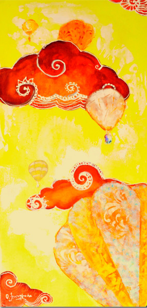 Malerei mit dem Titel "Солнечный ветер #ar…" von Olga Pichkurova, Original-Kunstwerk, Acryl