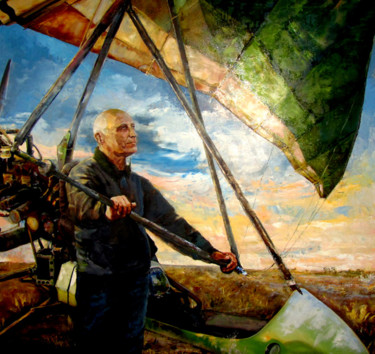 Painting titled "Портрет авиаконстру…" by Olga Pichkurova, Original Artwork, Oil