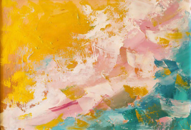 Картина под названием "Волна бежит на этот…" - Olga Pichkurova, Подлинное произведение искусства, Масло Установлен на Деревя…