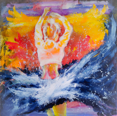 Картина под названием "Танец с миром" - Olga Pichkurova, Подлинное произведение искусства, Масло