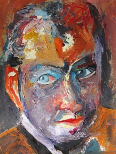 Peinture intitulée "Regard fixe" par Pichov, Œuvre d'art originale, Huile
