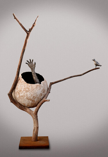 Sculpture intitulée ""Cri de la Planète"" par Picrate, Œuvre d'art originale, Sable