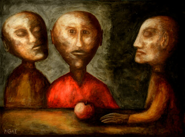 Painting titled ""La Pomme" série "E…" by Picrate, Original Artwork, Acrylic