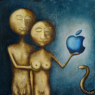 Pittura intitolato ""Mac Adam et Eve" s…" da Picrate, Opera d'arte originale, Acrilico